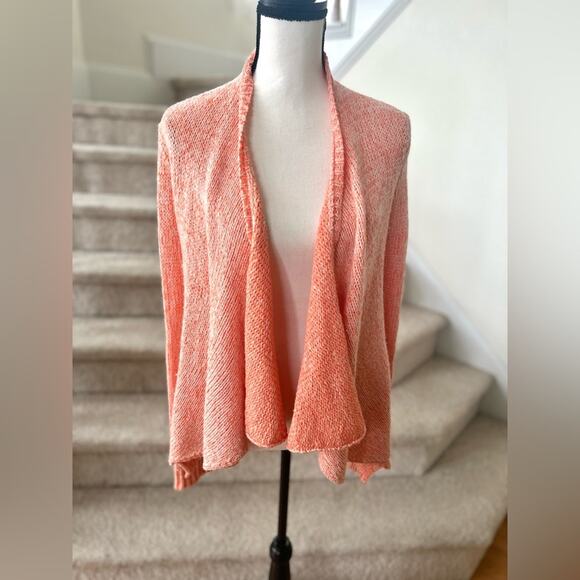 MOTH Anthropologie Orange Creamsicle Marled Waterfall Cardigan - Picture 1 of 6